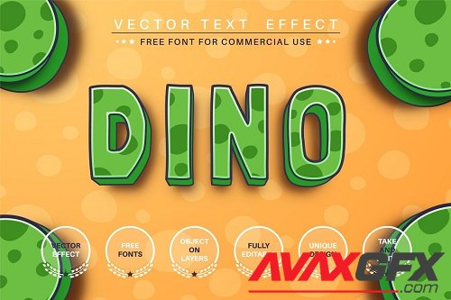 3D dino - editable text effect, font - 6206092