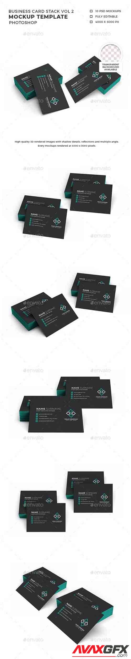 Business Card Stack Mockup Template Vol 2 - 32444758