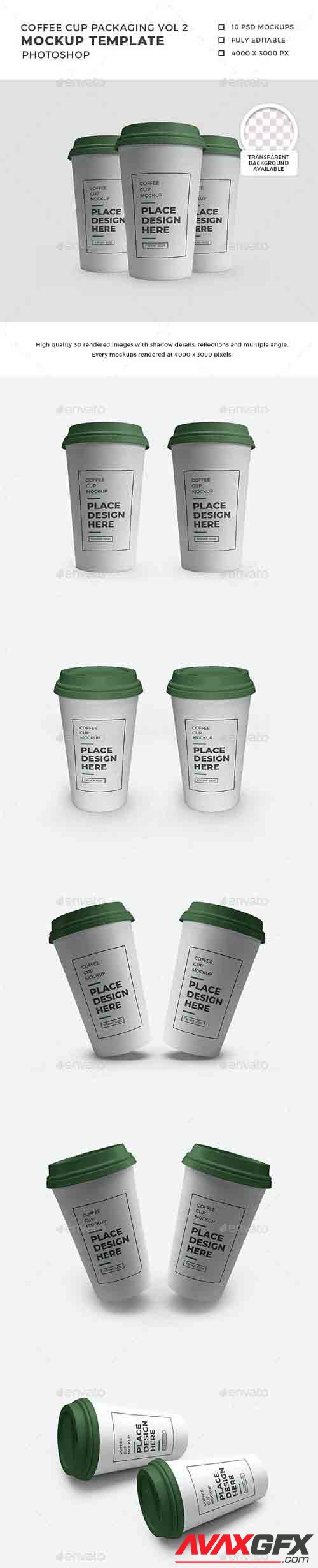 Plastic Coffee Cup with Lid Mockup Template Set - 32471332