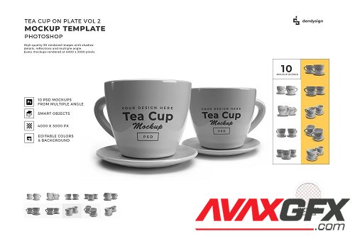 Cup on Plate Mockup Template Bundle 2 - 1407028