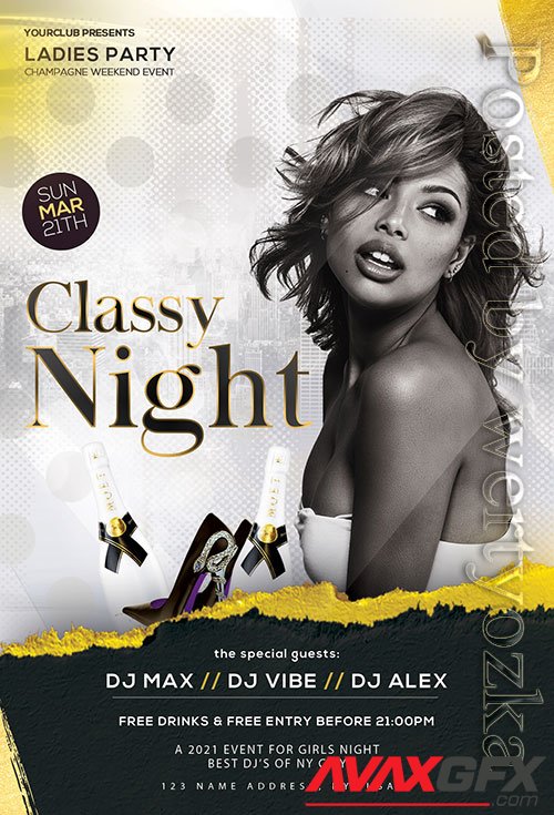 Classy night psd flyer template