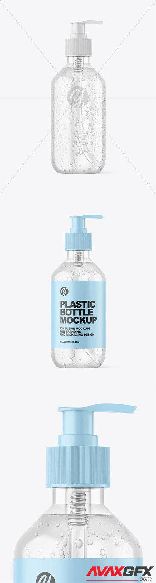 Clear Cosmetic Bottle with Pump Mockup 79931