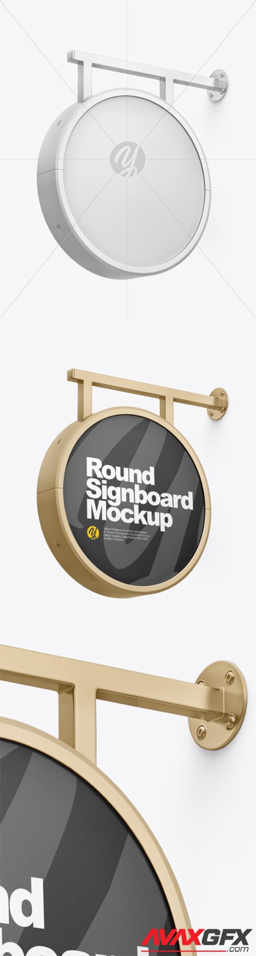 Metallic Round Signboard Mockup 80003