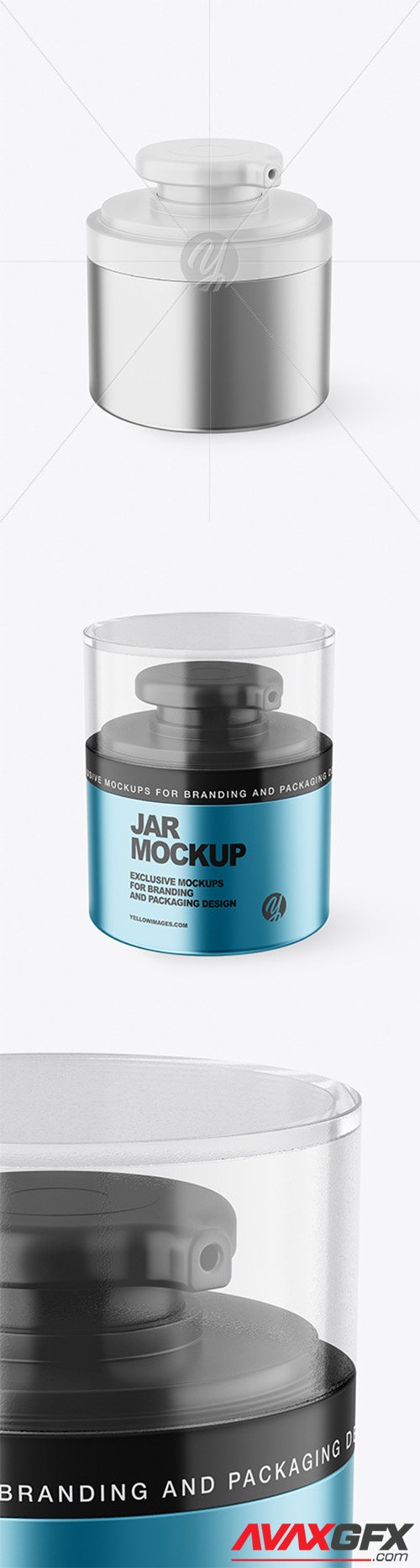 Metallic Cosmetic Jar with Pump Mockup 80072