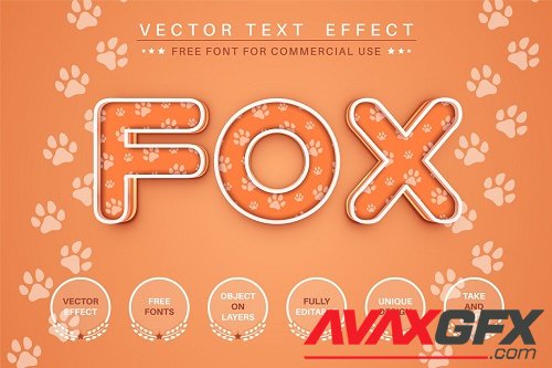 Fox footprint - editable text effect - 6214646