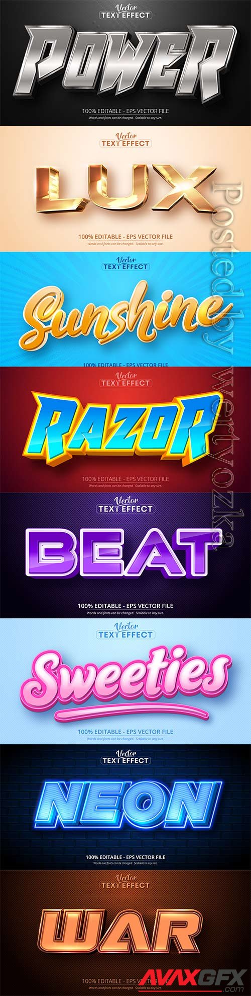 3d editable text style effect vector vol 490