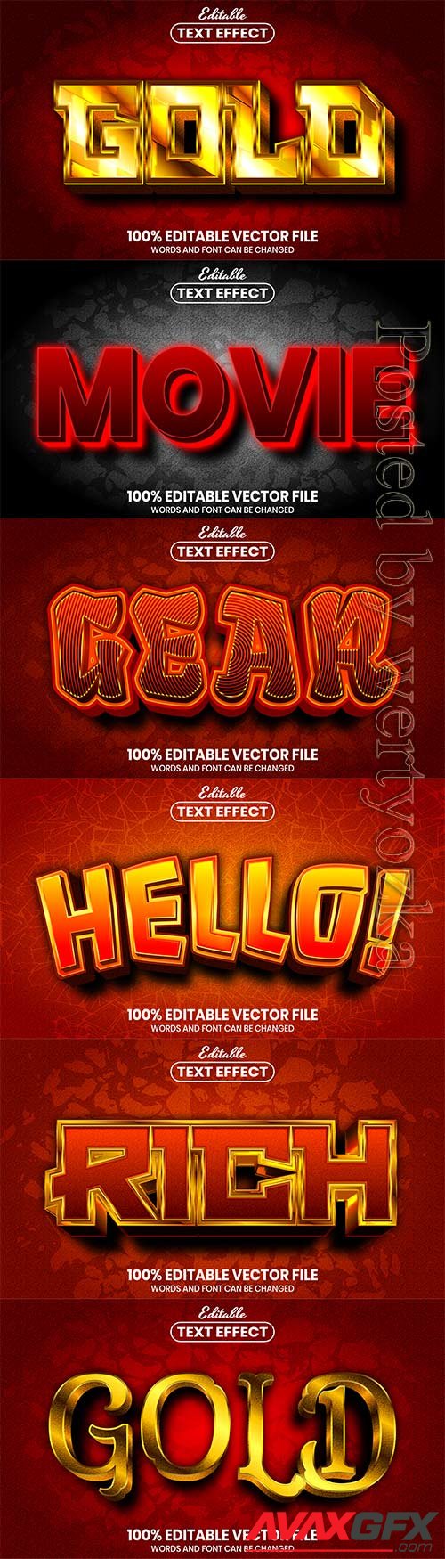 3d editable text style effect vector vol 480