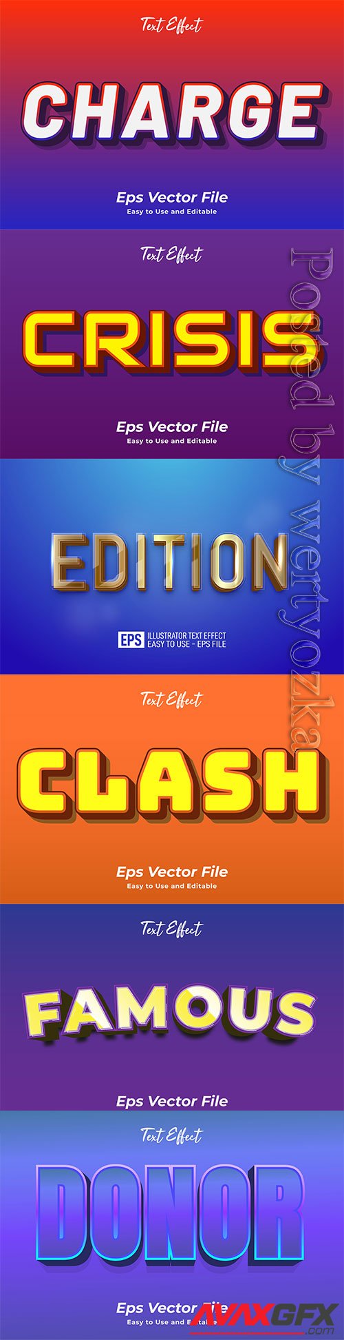 3d editable text style effect vector vol 504