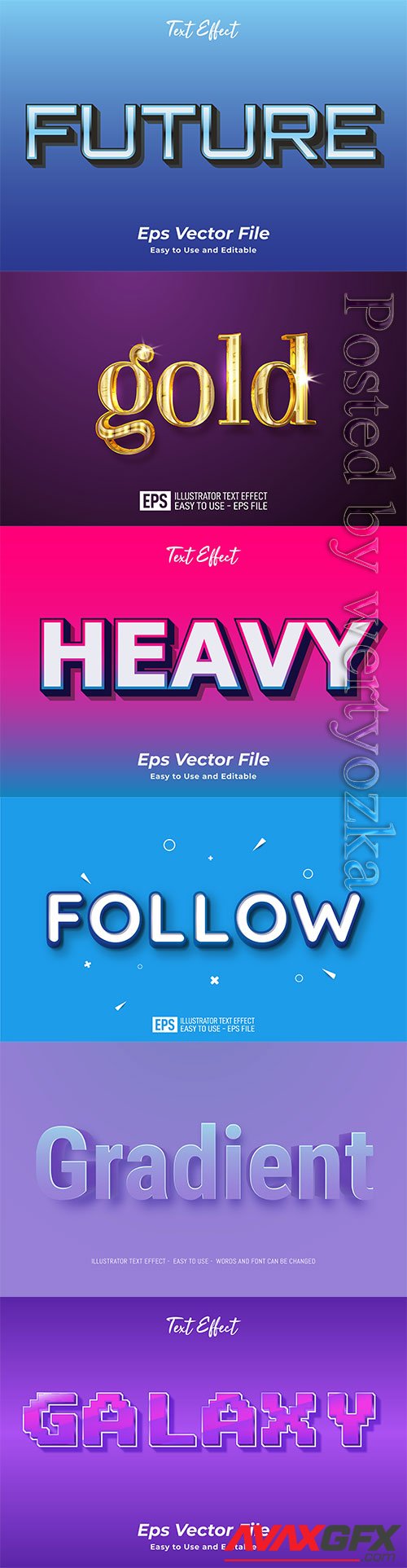 3d editable text style effect vector vol 497