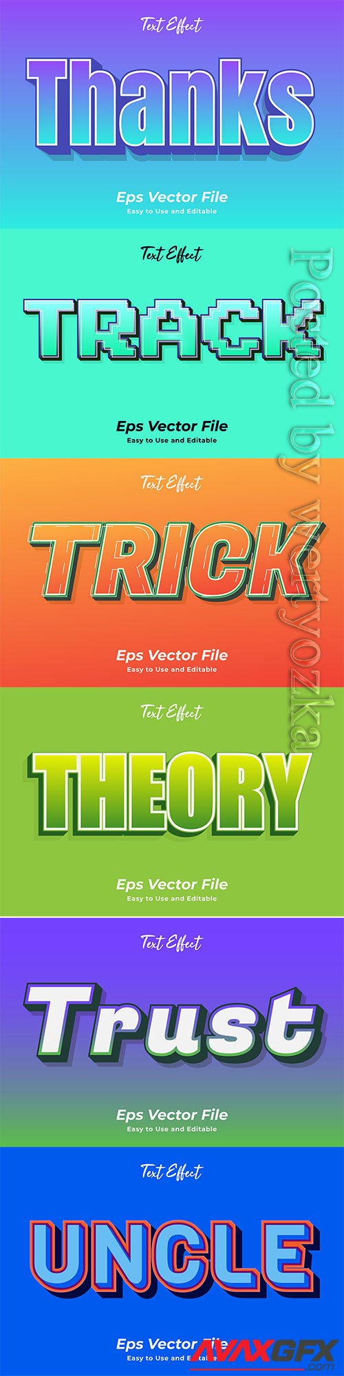 3d editable text style effect vector vol 500