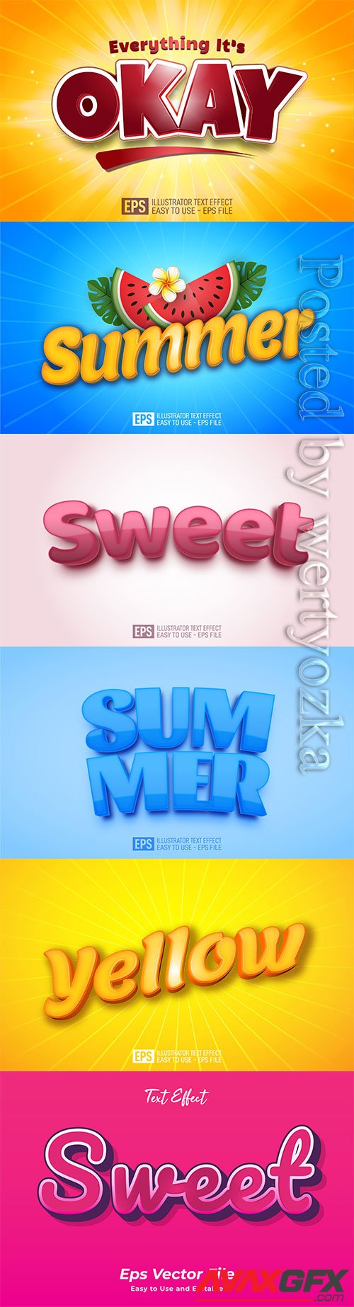 3d editable text style effect vector vol 501