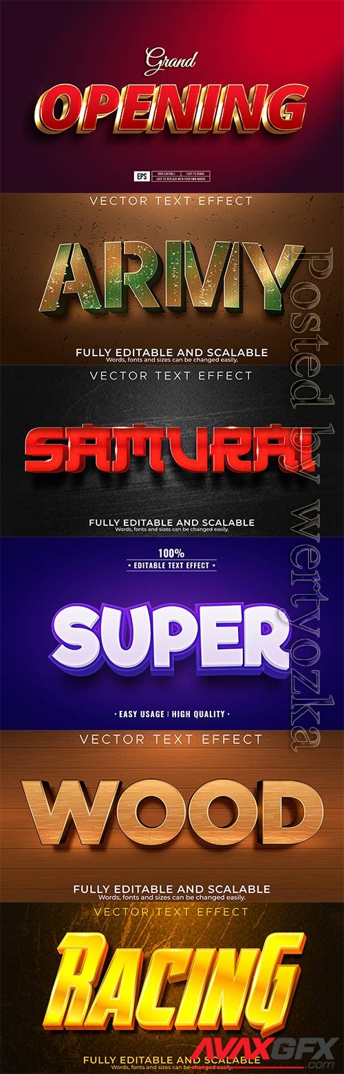 3d editable text style effect vector vol 495