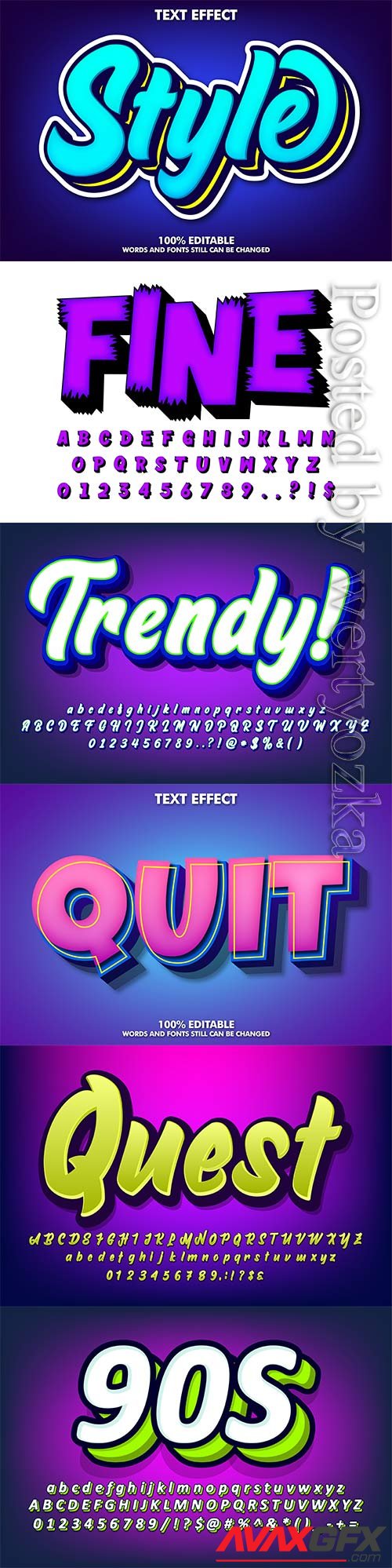 3d editable text style effect vector vol 493