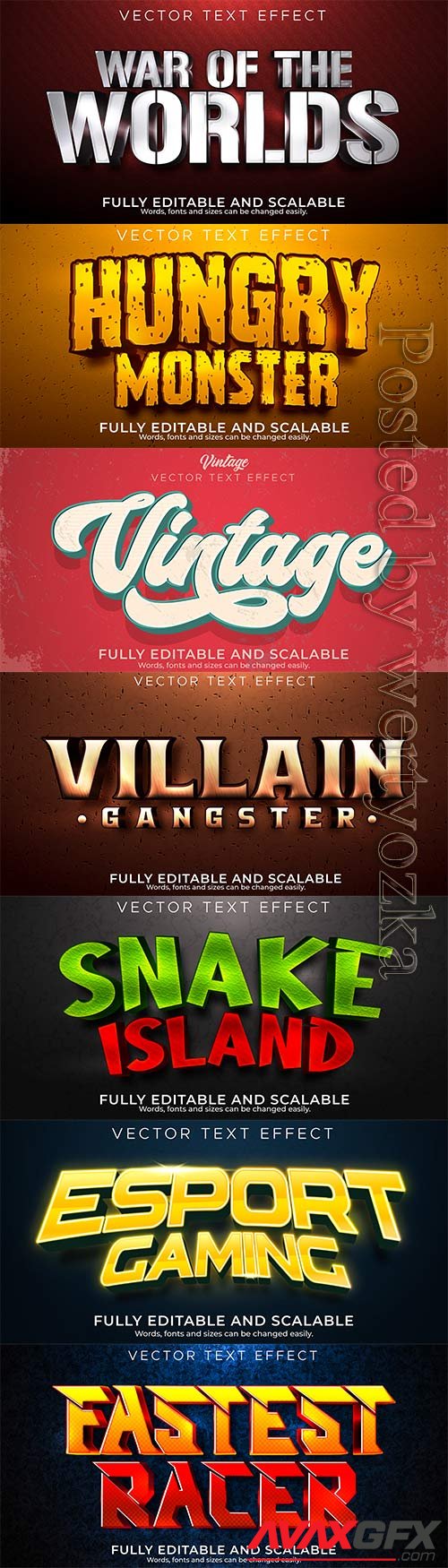 3d editable text style effect vector vol 494