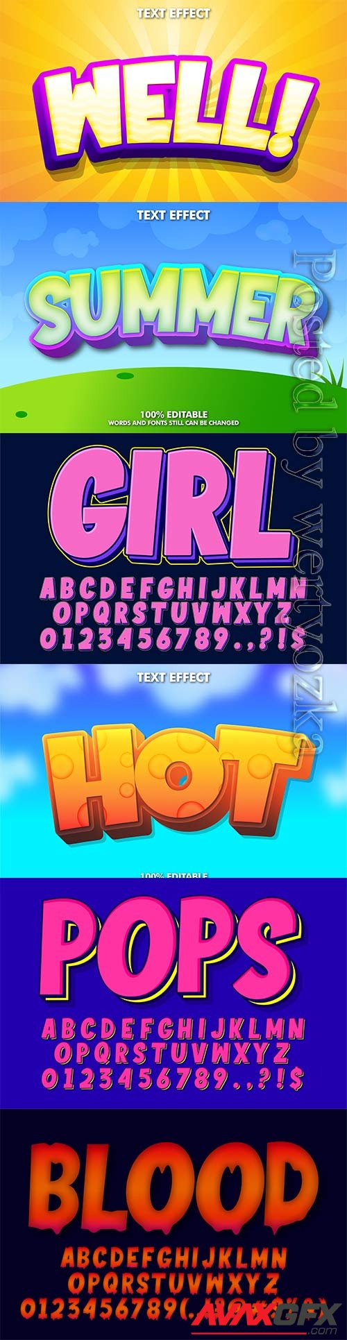 3d editable text style effect vector vol 492