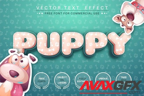 Puppy footprint - editable text effect - 6218714