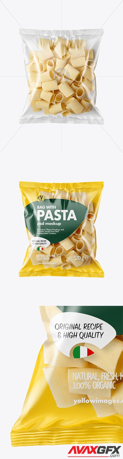 Plastic Bag With Paccheri Pasta Mockup 80259