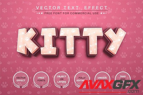Kitty footprint - edit text effect - 6219004