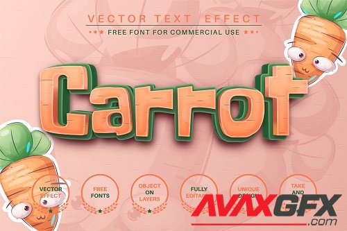 Sweet carrot - editable text effect - 6221813