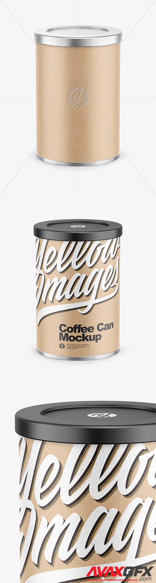 Coffee Tin Can with Kraft Finish Mockup 80479