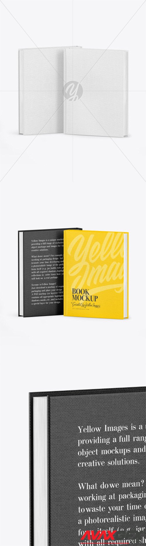 Two Hardcover Books w/ Fabric Covers Mockup 80361