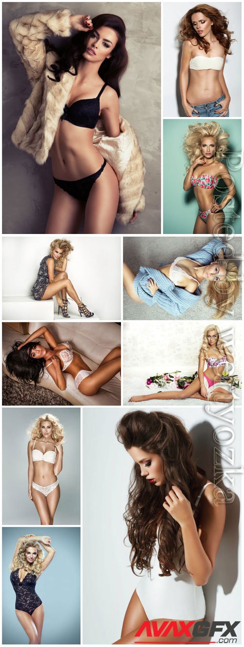 Luxury women in lingerie posing stock photo vol 13