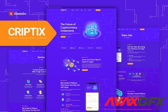 ThemeForest - Criptix v1.0.1 - Cryptocurrency Blockchain & Bitcoin Elementor Template Kit - 32539236