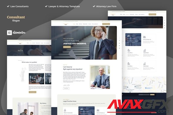 ThemeForest - Consultants v1.0.0 - Lawyer & Attorney Elementor Template Kits - 32485063