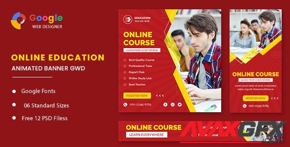CodeCanyon - Online Course Animated Banner GWD v1.0 - 32518432