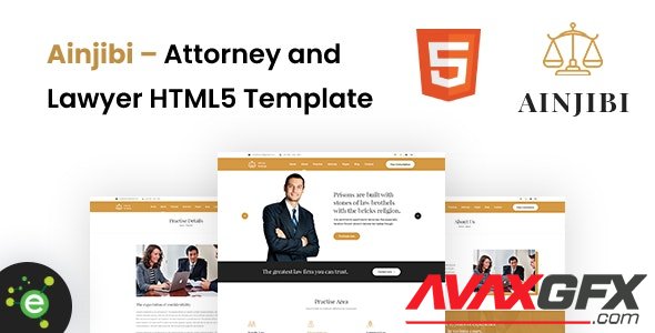ThemeForest - Ainjibi v1.0 - Attorney and Lawyer HTML5 Template - 32440045