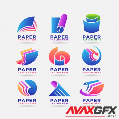 Collection of paper logo vector design