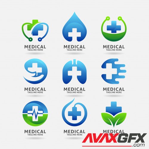 Collection of medical logo vector design