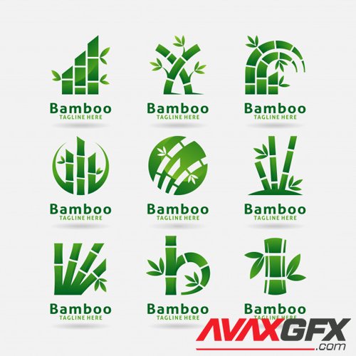 Collection of bamboo logo vector design