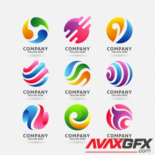 Collection of abstract circle logo vector design
