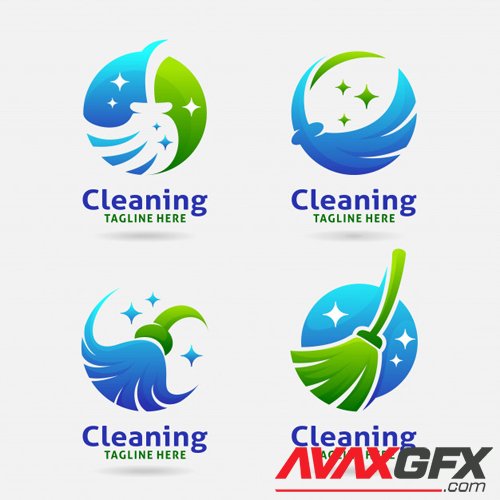 Cleaning broom logo vector design