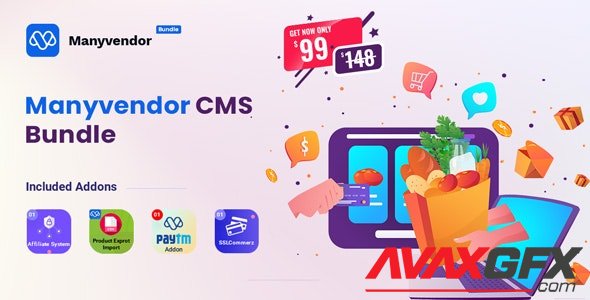 CodeCanyon - Manyvendor v1.0 - eCommerce Multi-vendor CMS Bundle - 31097745