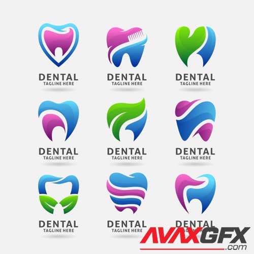 Collection of dental logo vector design