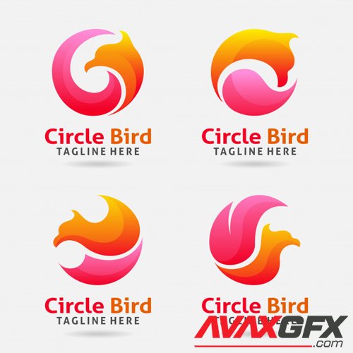 Circle bird logo vector design