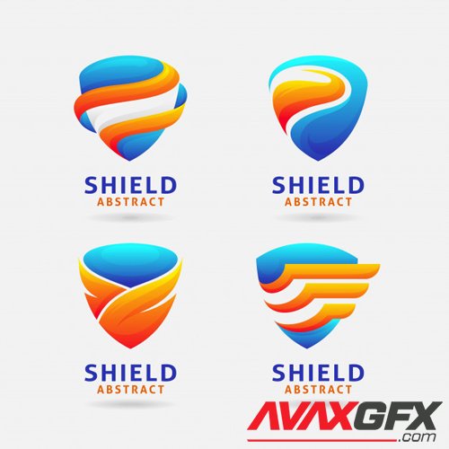 Abstract shield logo vector design