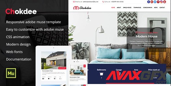 ThemeForest - Chokdee v1.0 - Responsive Real Estate Muse Template - 21115632