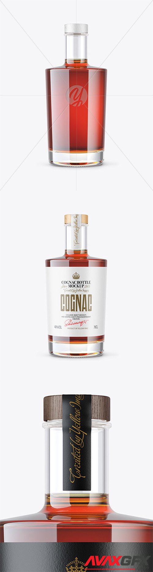 Clear Glass Cognac Bottle Mockup 80606