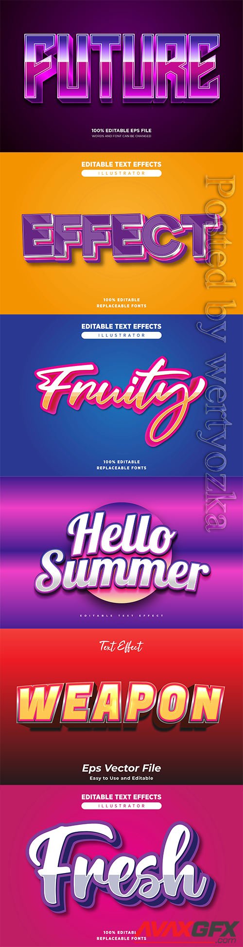 3d editable text style effect vector vol 523