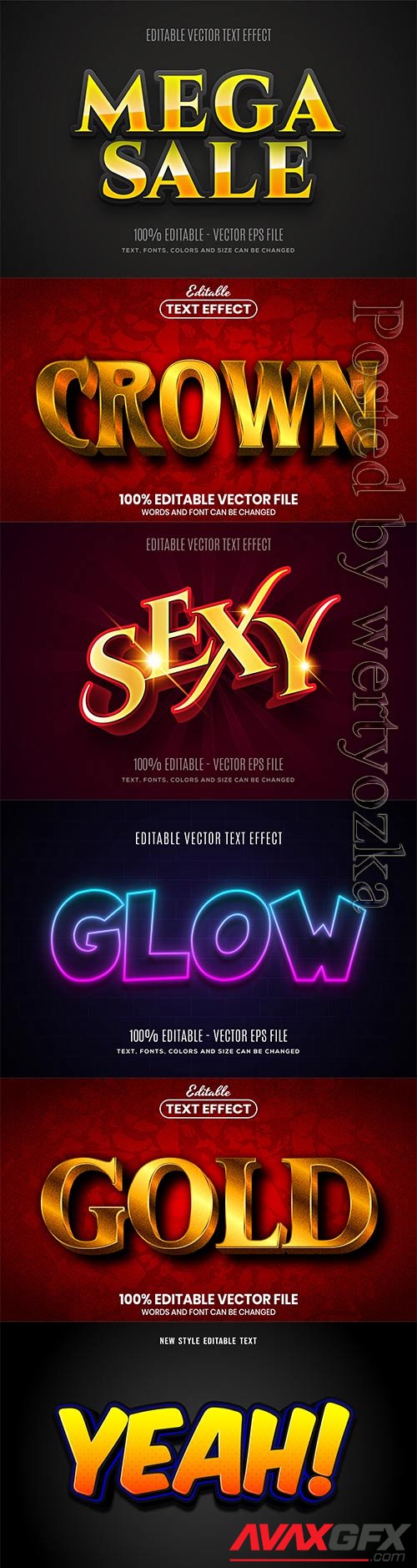 3d editable text style effect vector vol 519