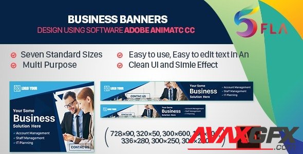CodeCanyon - Business Banners HTML5 - 7 Sizes (Animate CC) v1.0 - 32601310