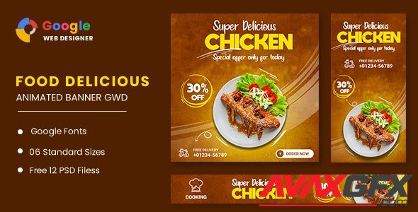 CodeCanyon - Food Chicken Animated Banner GWD v1.0 - 32635151