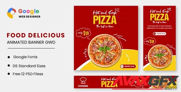 CodeCanyon - Food Pizza Animated Banner GWD v1.0 - 32635133