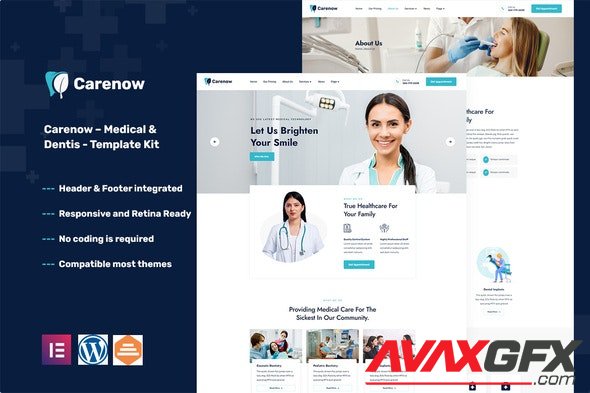 ThemeForest - Carenow v1.0.0 - Medical & Dentist Elementor Template Kit - 32488649