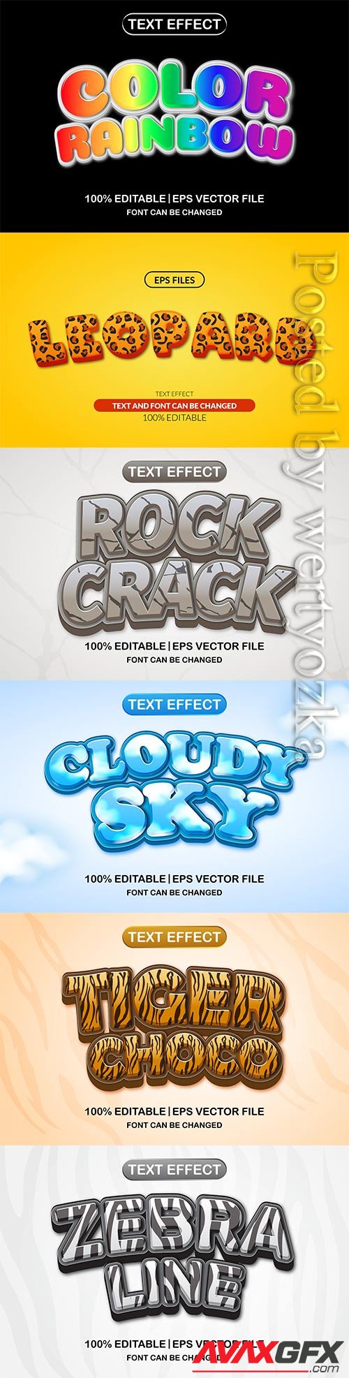 3d editable text style effect vector vol 533