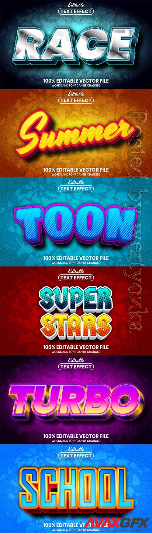 3d editable text style effect vector vol 531