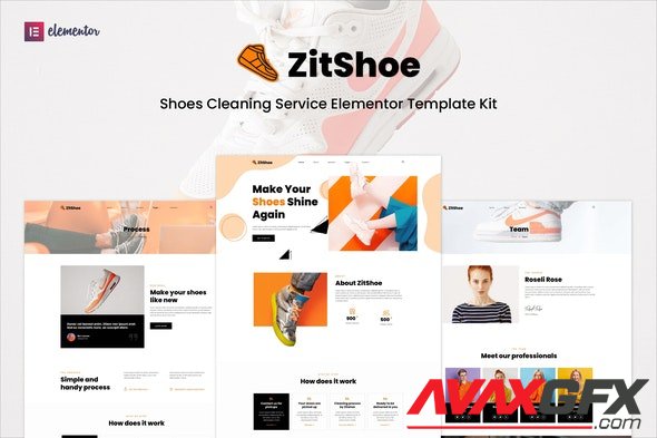 ThemeForest - Zitshoe v1.0.0 - Shoes Cleaning Service Elementor Template Kit - 32612195